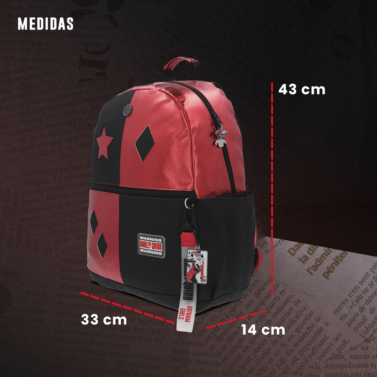 Mochila Harley Quinn Rojo y Negro