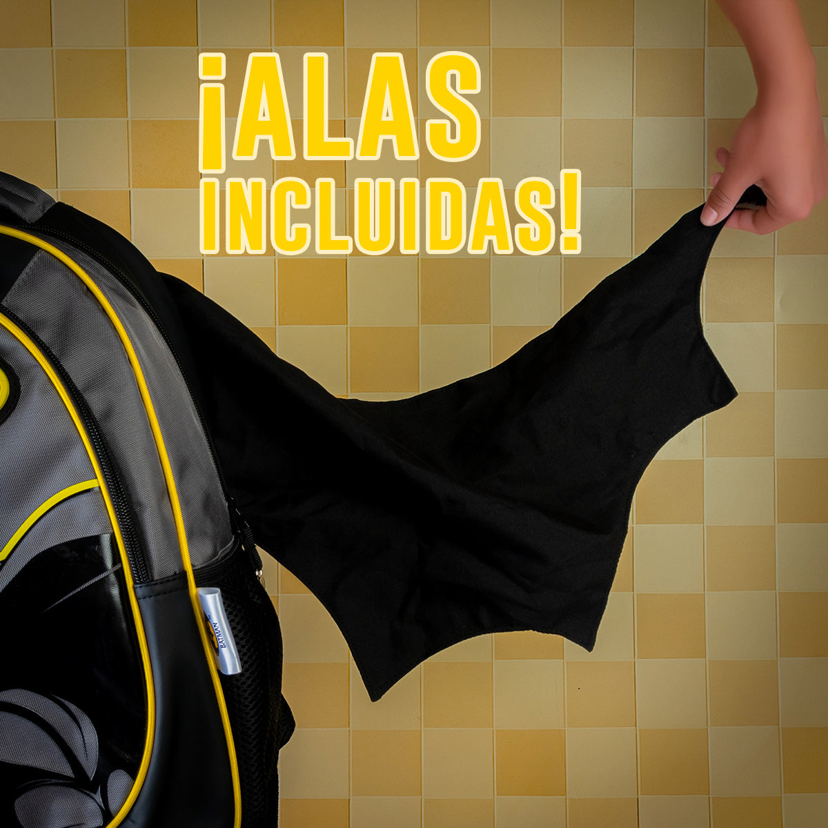 Set Escolar Mochila y Lapicera Batman con Alas