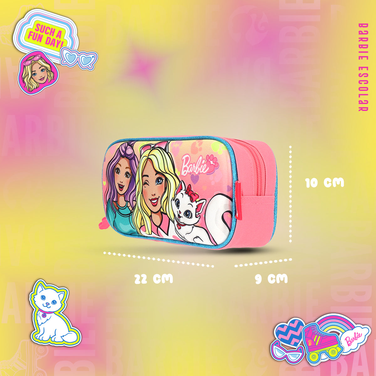 Set Mochila, Lonchera y Estuchera Barbie Kitty Vibes