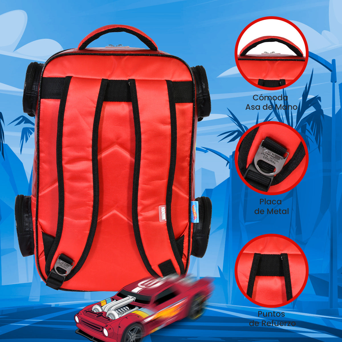 Mochila en Forma de Hot Wheels Rojo