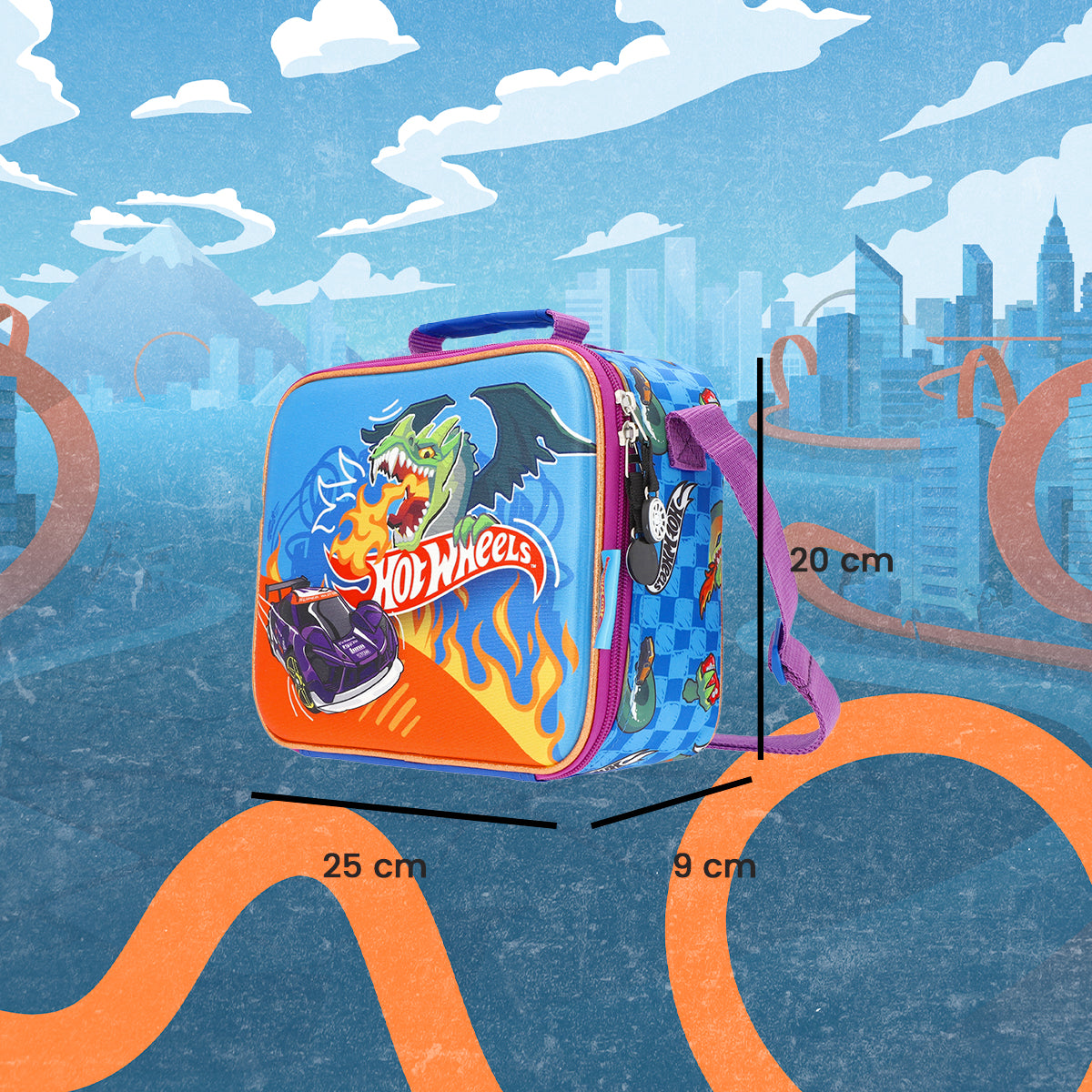 Set Mochila, Lonchera y Lapicera Hot Wheels Nitro Pack