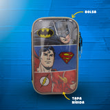 Set Mochila, Lonchera y Estuchera Escolar Justice League