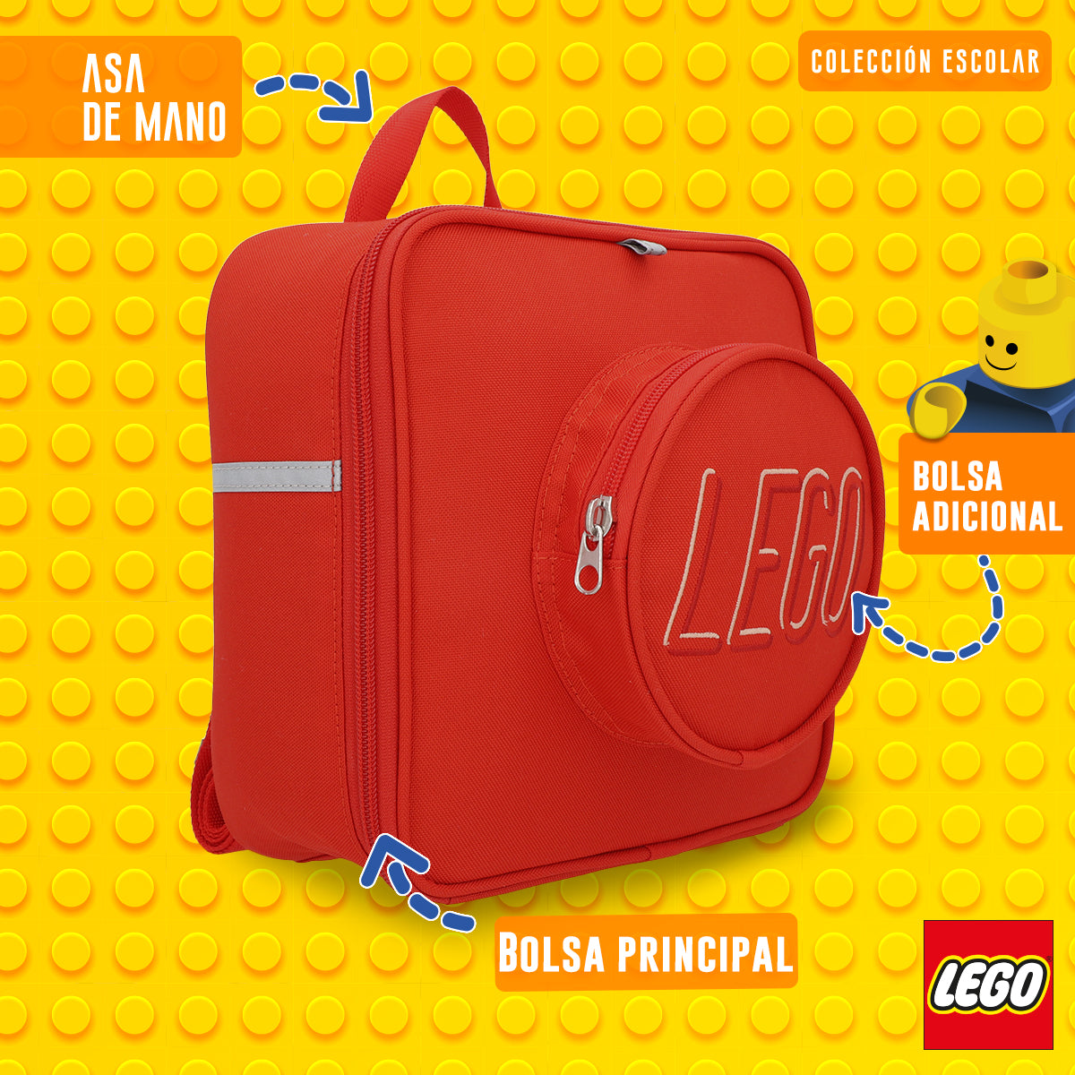 Mini Mochila LEGO® en Forma de Bloque – Ideal para Niños de Kínder