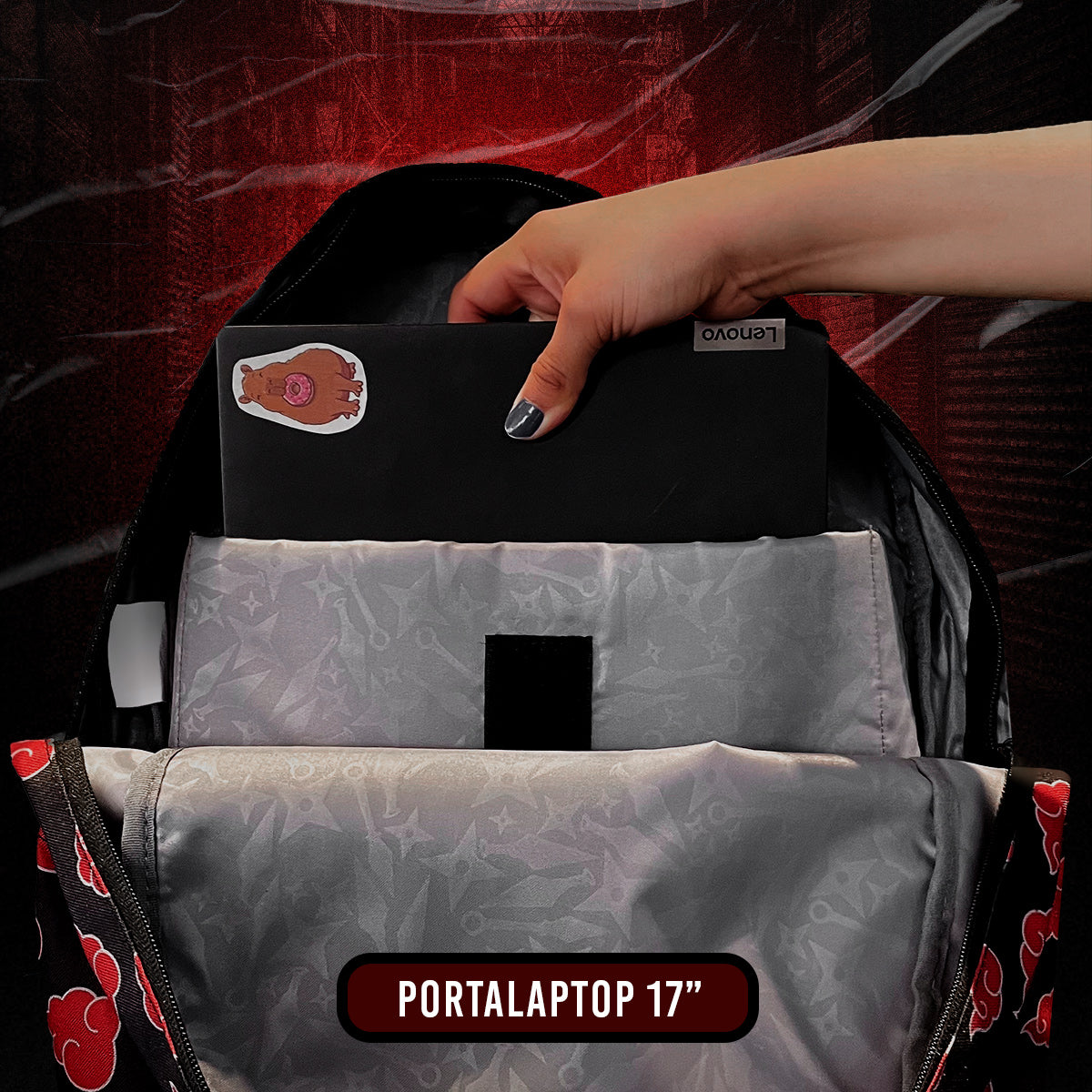 Mochila Akatsuki Nubes rojas