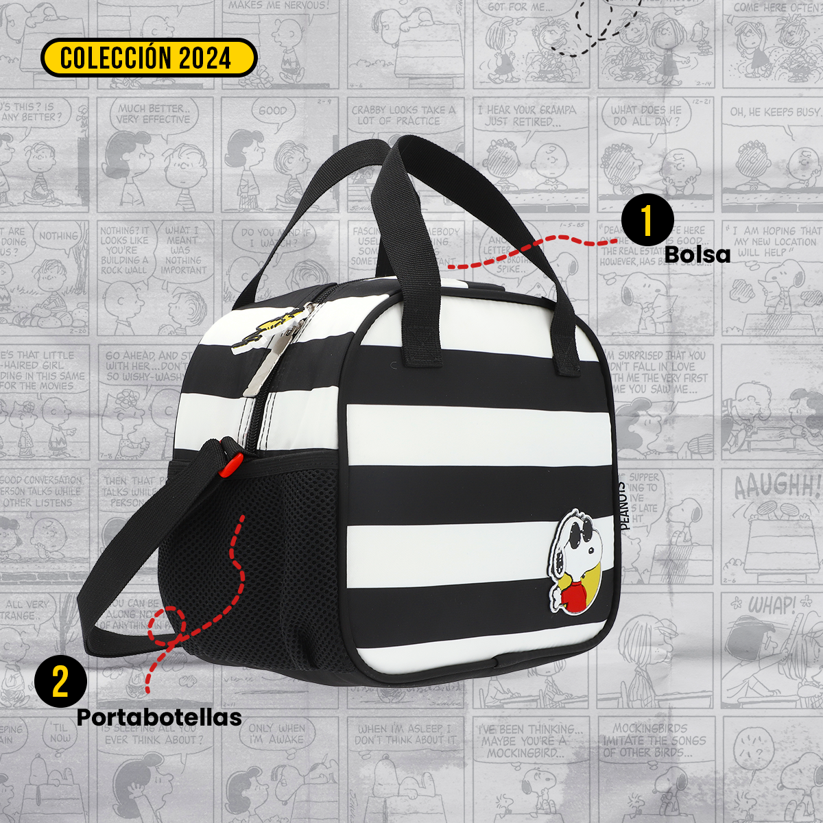 Lonchera Peanuts Snoopy Black and White