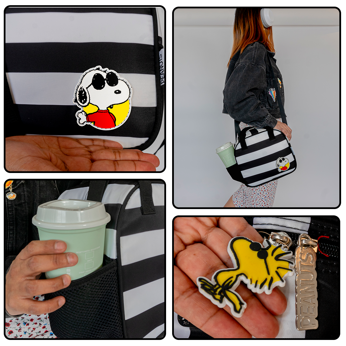 Lonchera Peanuts Snoopy Black and White