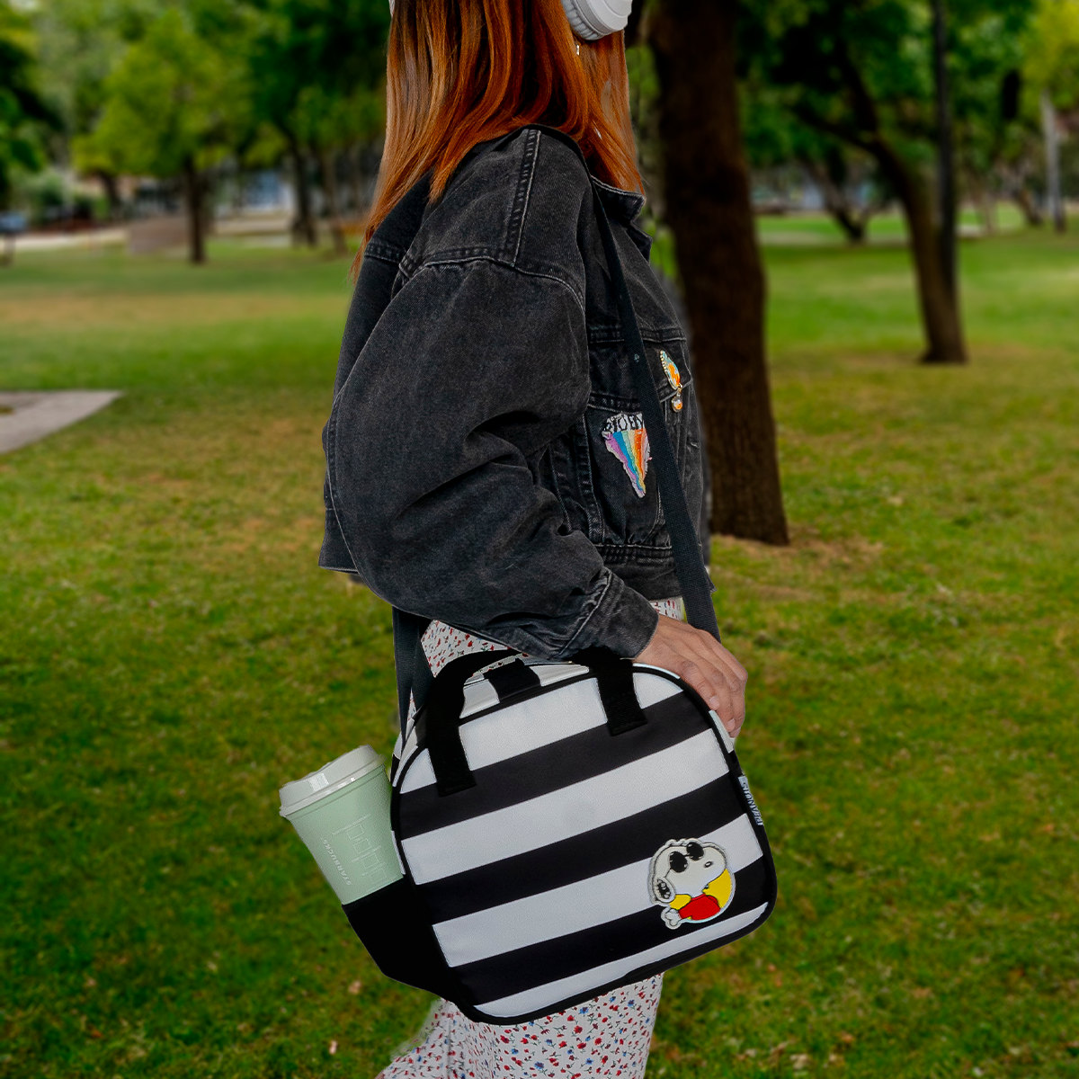 Lonchera Peanuts Snoopy Black and White