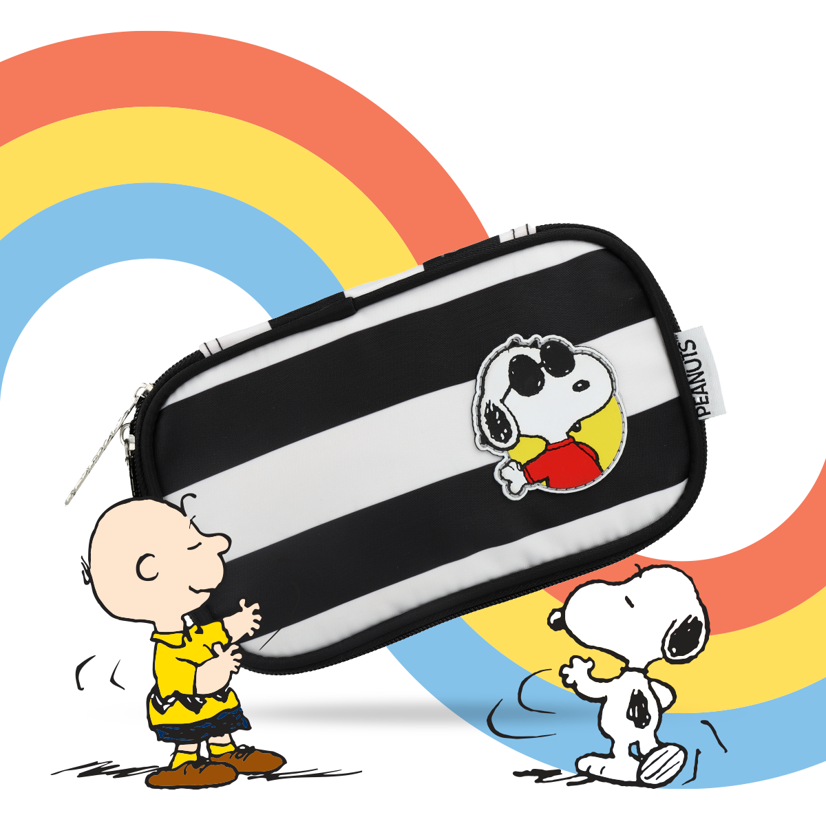 Estuchera Peanuts Snoopy Black and White