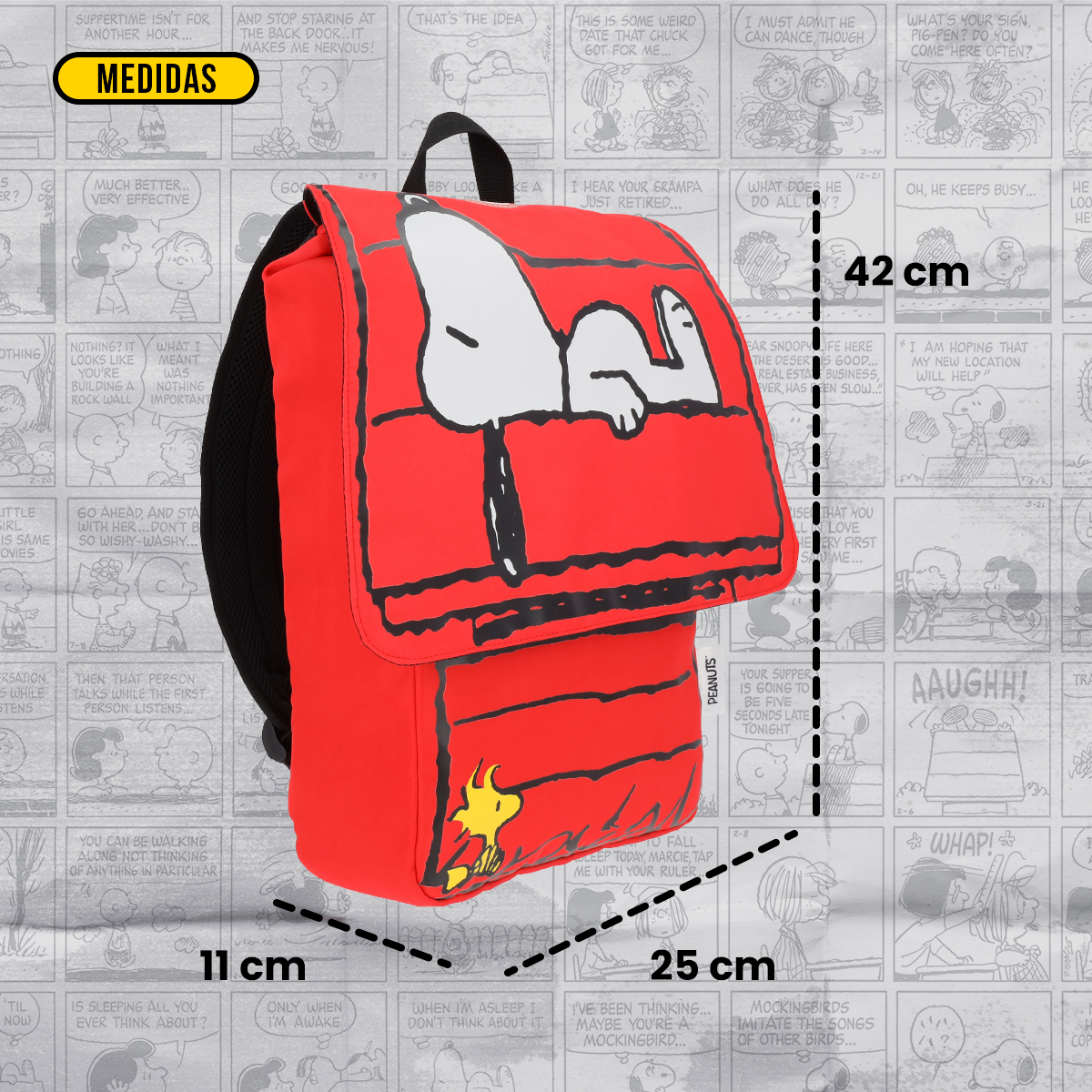 Set Mochila, Lonchera y Lapicera Snoopy Casa Roja