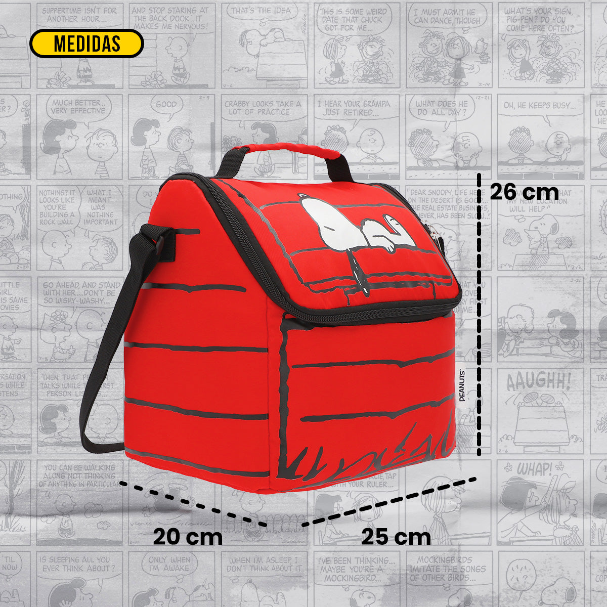 Set Mochila, Lonchera y Lapicera Snoopy Casa Roja