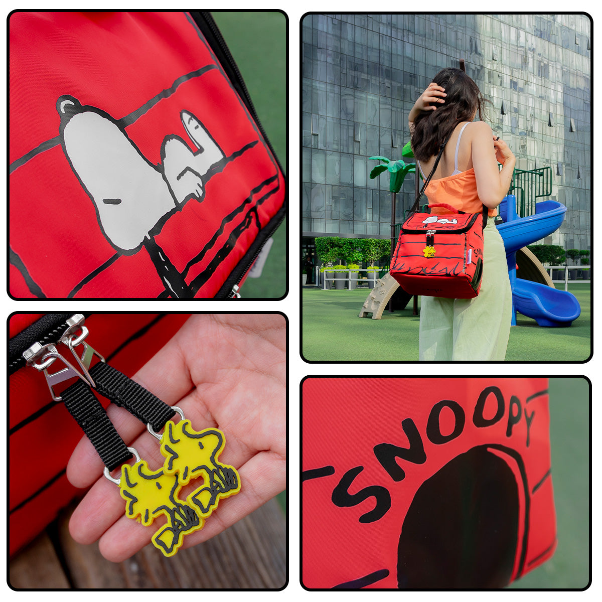Set Mochila, Lonchera y Lapicera Snoopy Casa Roja