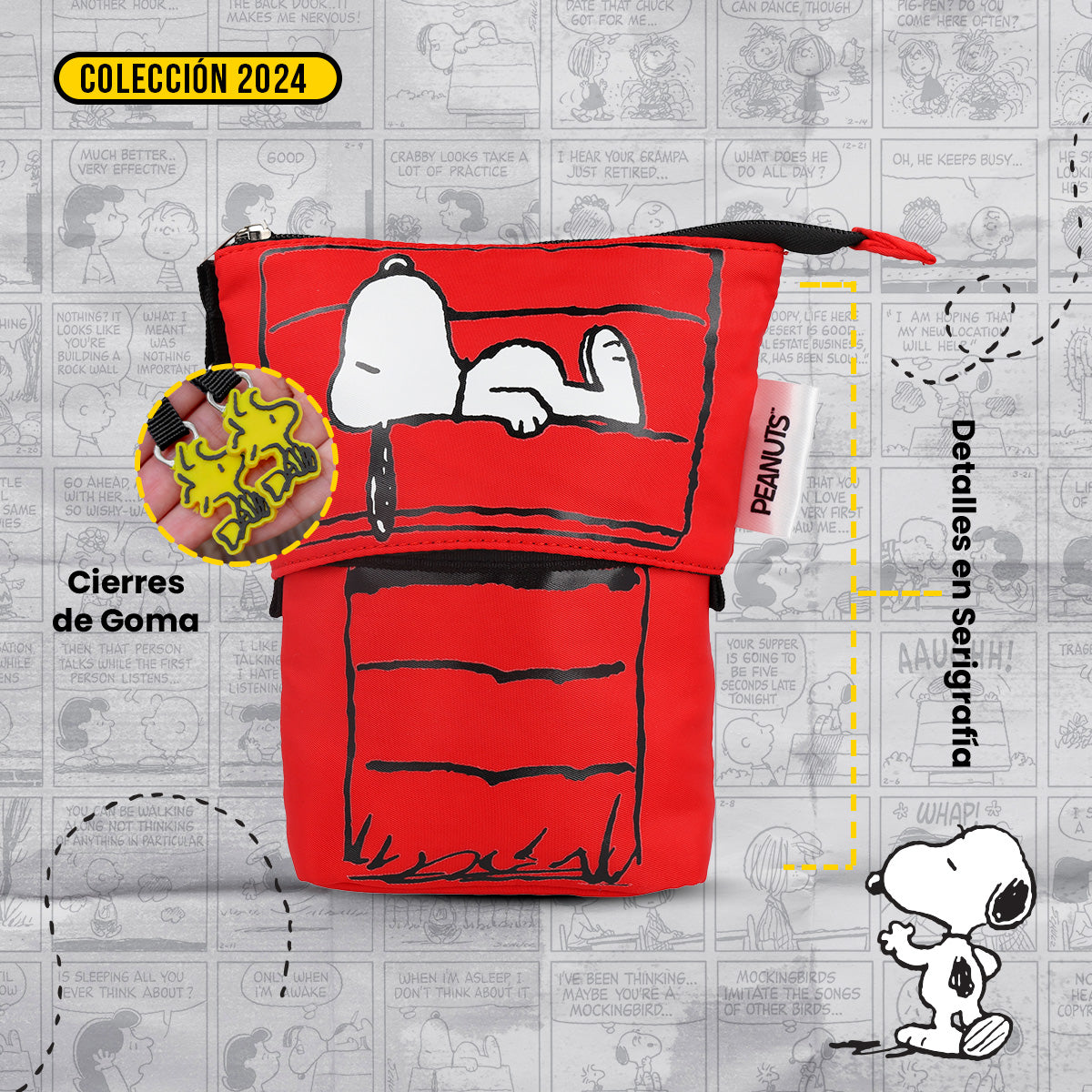 Set Mochila, Lonchera y Lapicera Snoopy Casa Roja