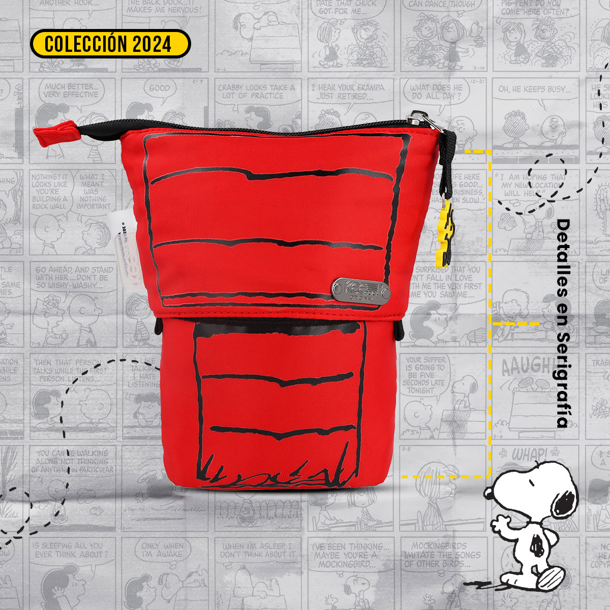 Estuchera Snoopy Casa Roja