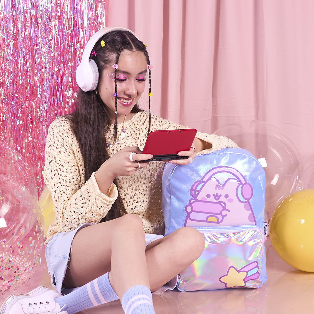 Mochila Pusheen Music Holográfica
