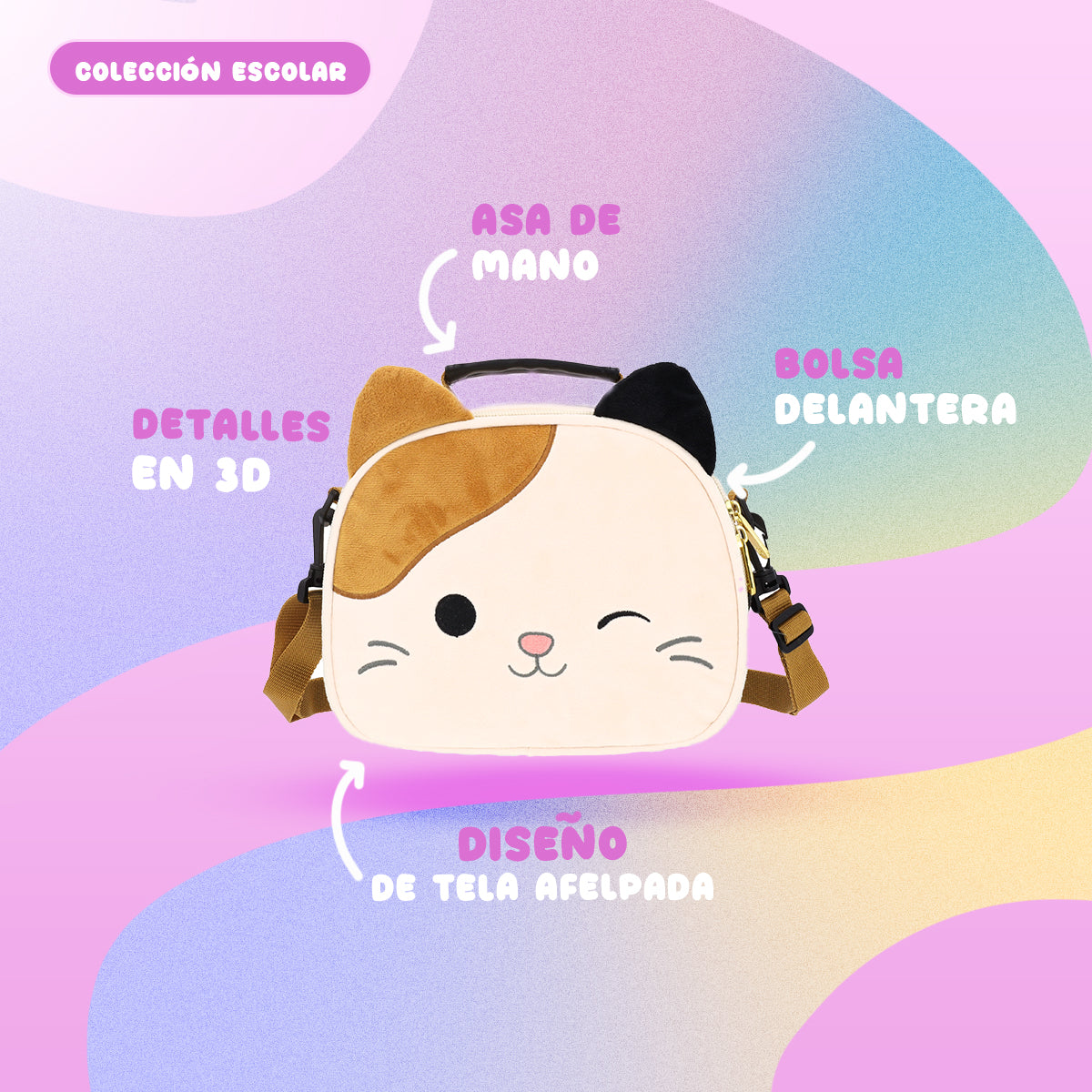 Lonchera Squishmallows Gato Multicolor