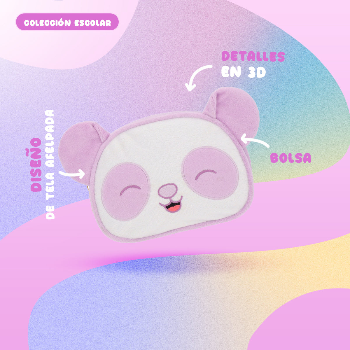 Estuchera Squishmallows Panda Lila