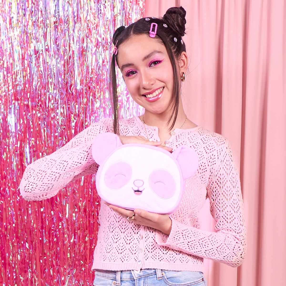 Estuchera Squishmallows Panda Lila