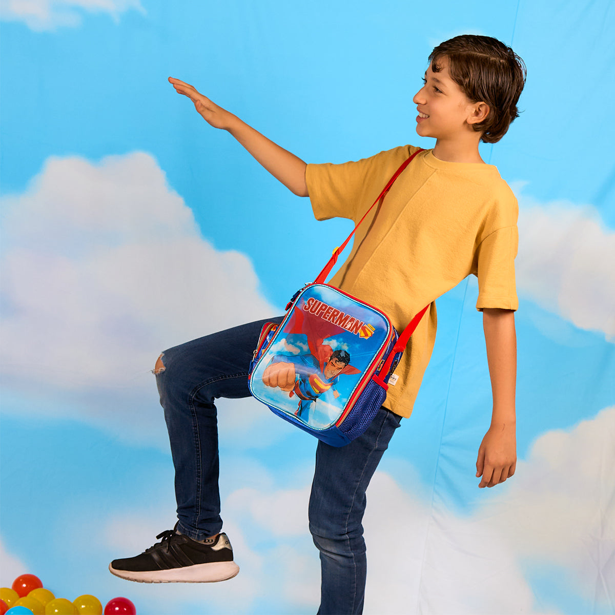 Set Mochila, Lonchera y Estuchera Escolar Superman Krypto Lenticular