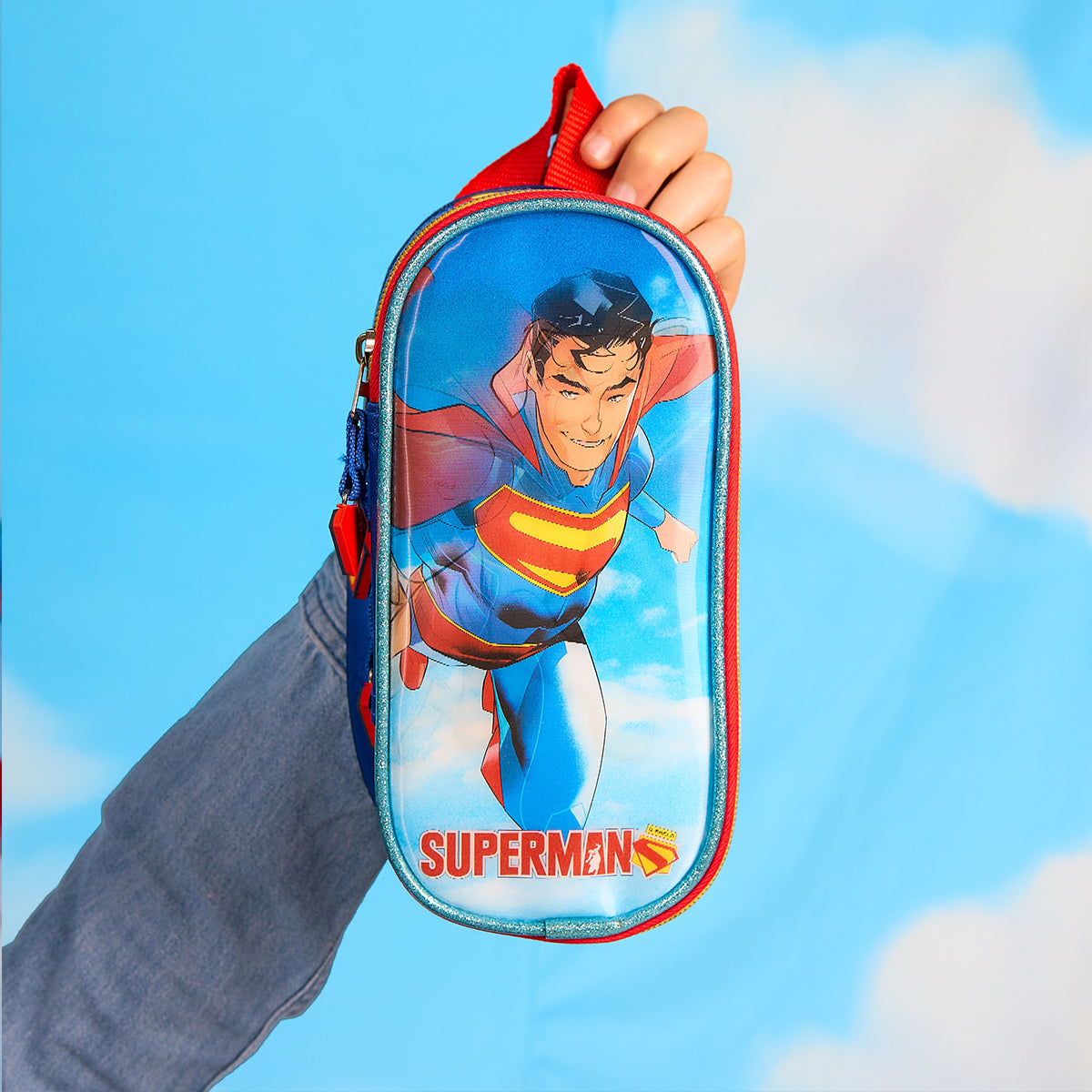 Set Mochila, Lonchera y Estuchera Escolar Superman Krypto Lenticular