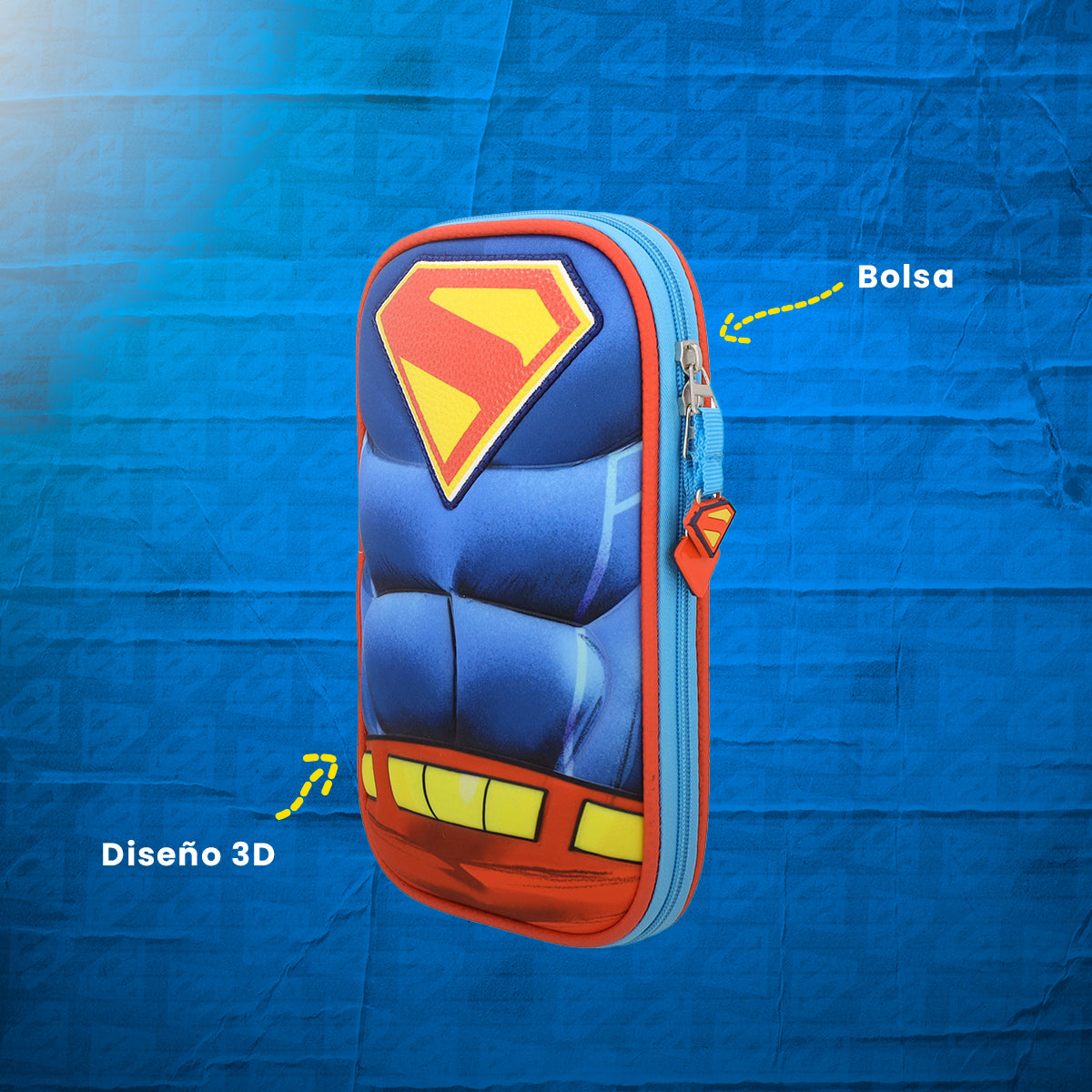 Set Mochila, Lonchera y Estuchera Escolar Superman Hero Armor