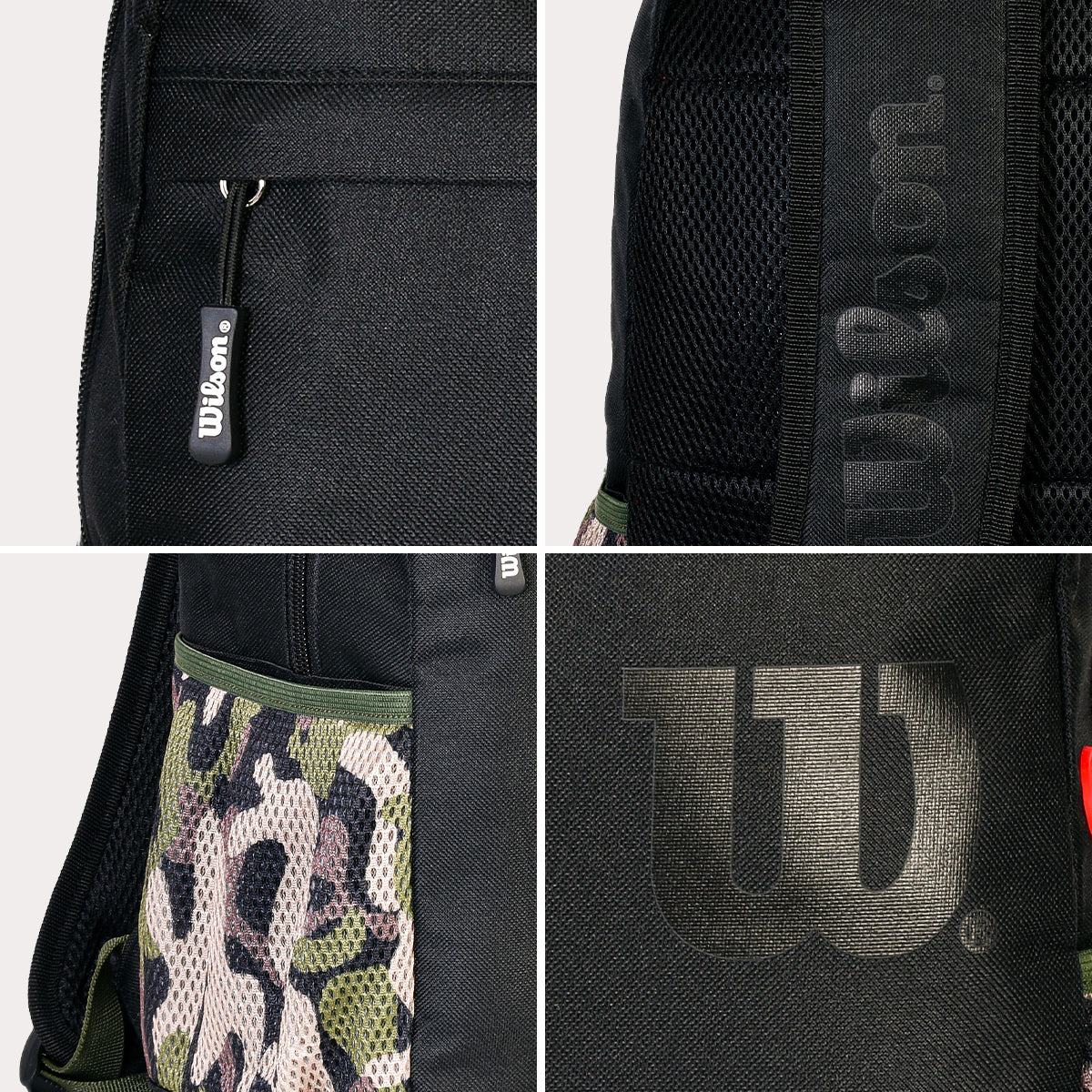 Mochila Wilson Negra con Camuflaje