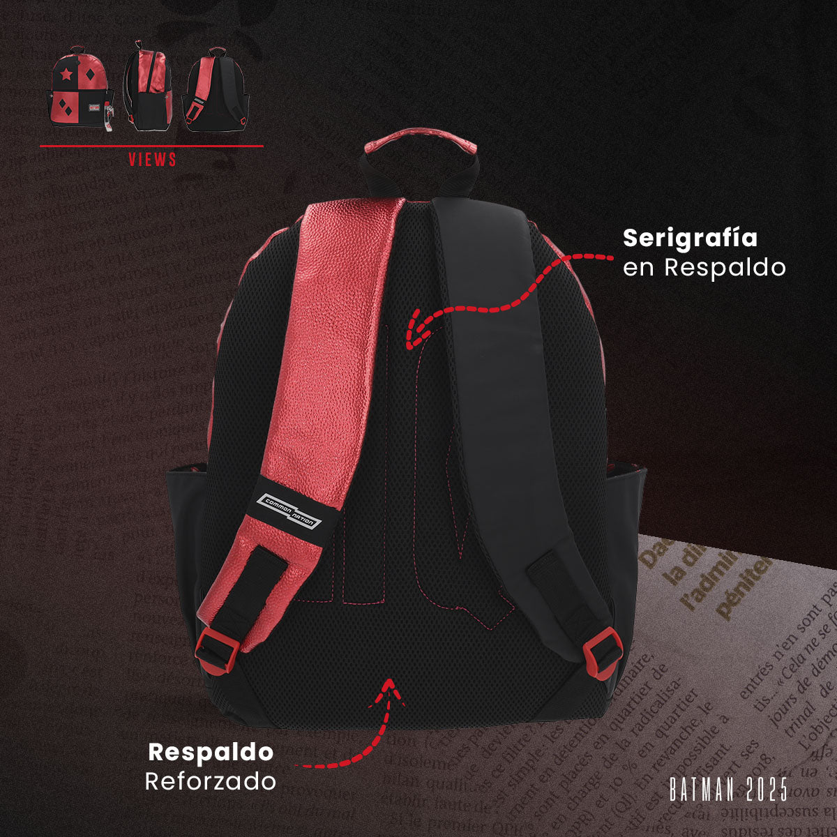 Mochila Harley Quinn Rojo y Negro