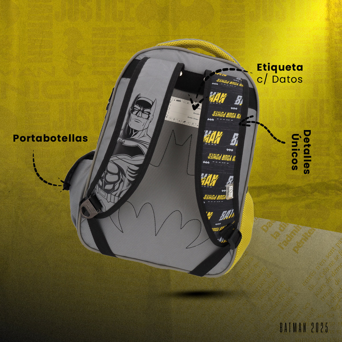 Set Mochila, Lonchera y Estuchera Escolar Batman Hero Armor