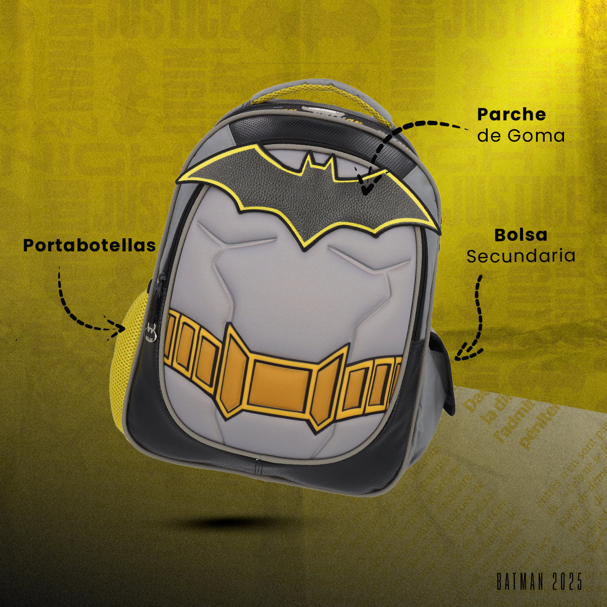Set Mochila, Lonchera y Estuchera Escolar Batman Hero Armor