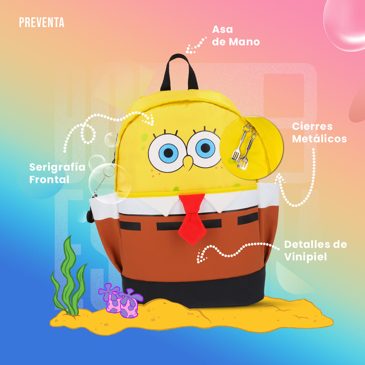 PREVENTA Mochila Bob Esponja Corbatita