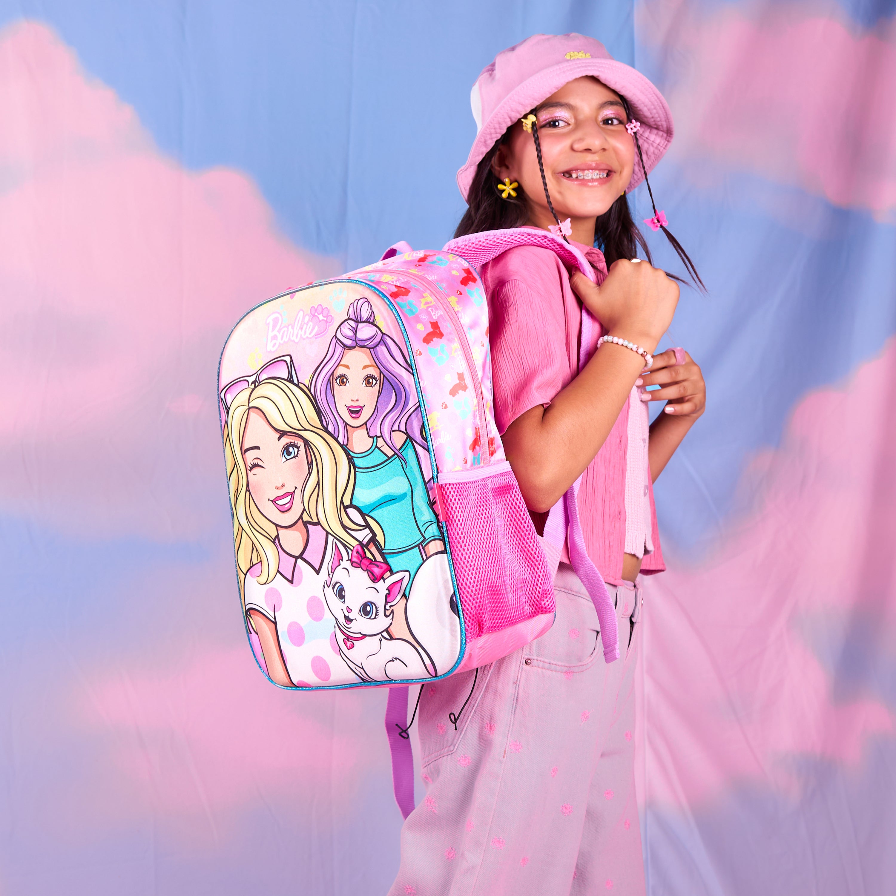 Set Mochila, Lonchera y Estuchera Barbie Kitty Vibes