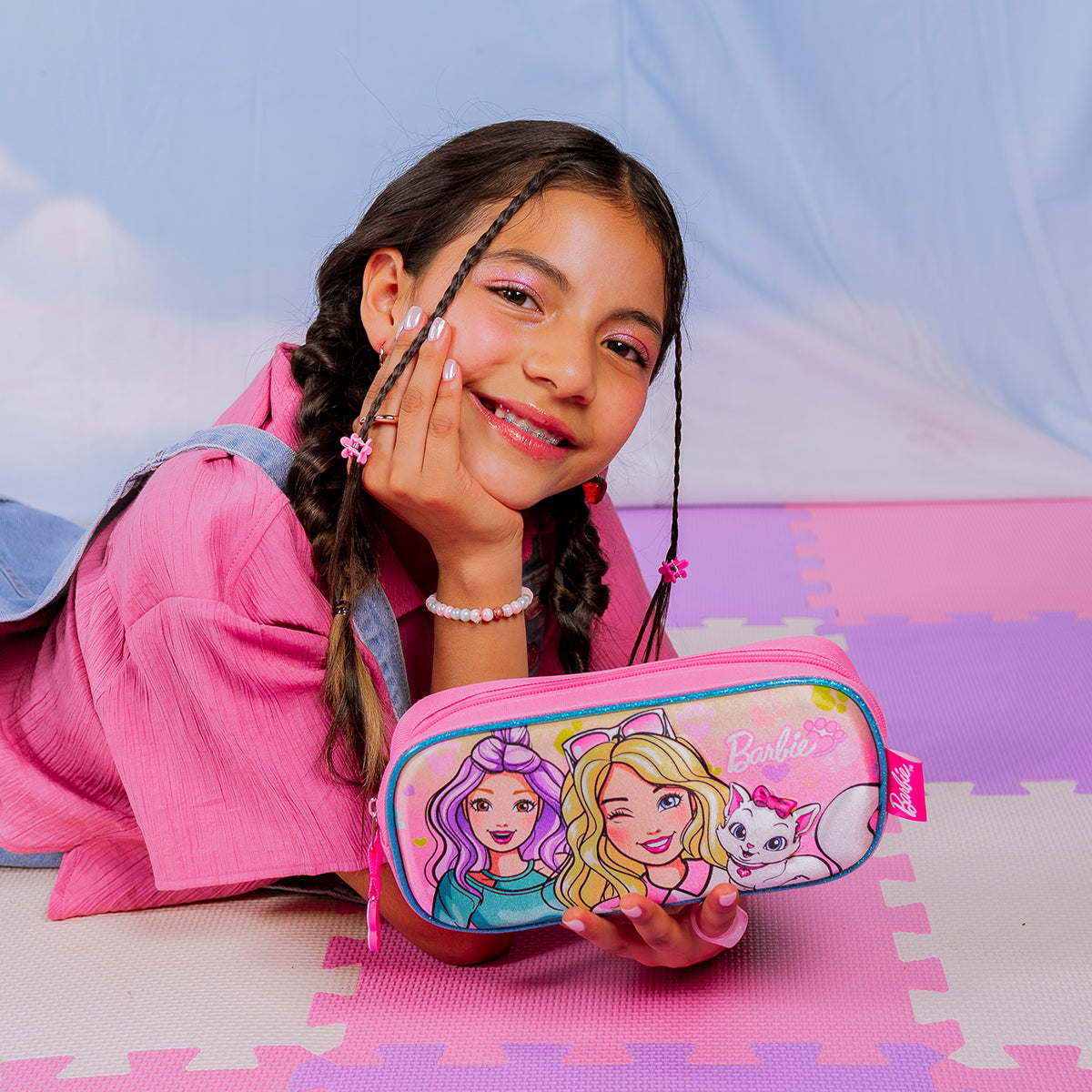 Set Mochila, Lonchera y Estuchera Barbie Kitty Vibes