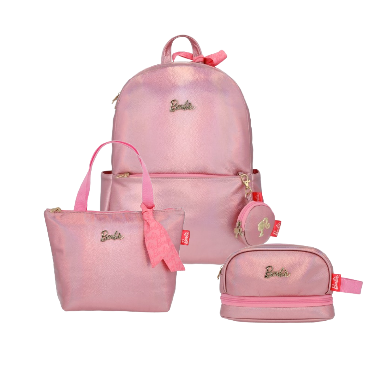 Set Mochila. Lonchera y Estuchera Barbie Pink Fantasy
