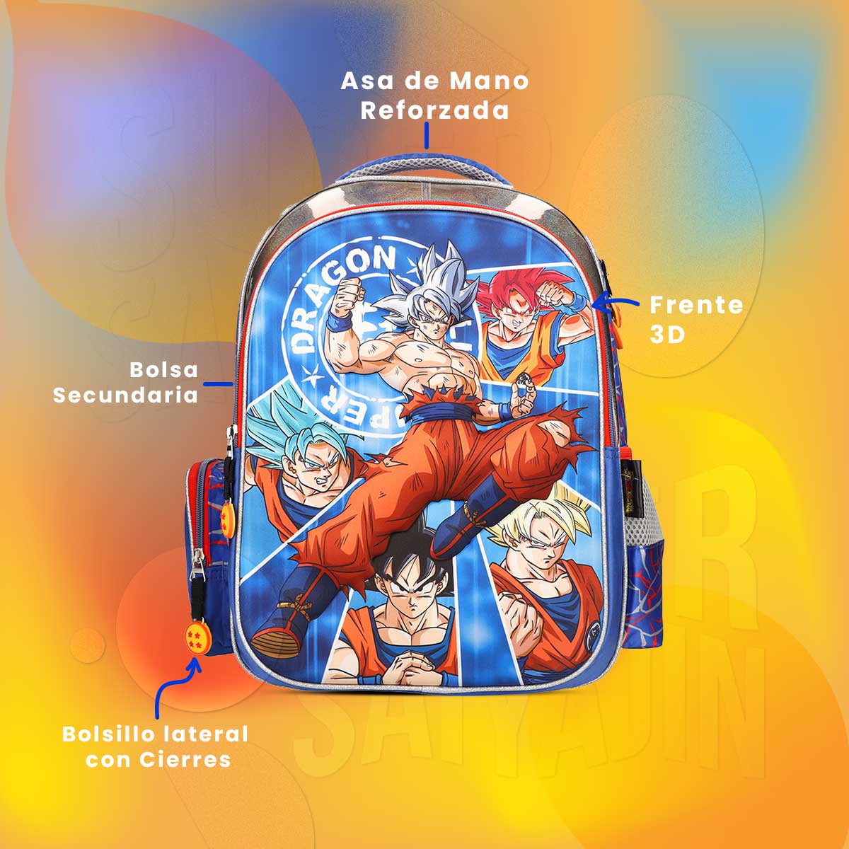 Mochila Escolar Dragon Ball Goku Ultrainstinto