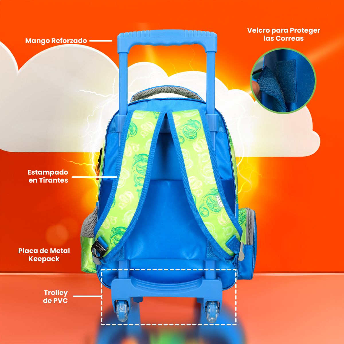 Mochila Con Carrito Escolar Dragon Ball Shenlong