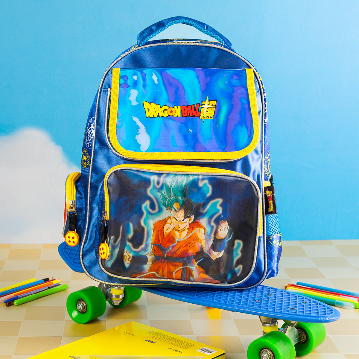 Mochila Escolar Dragon Ball Goku SSJ Blue Lenticular