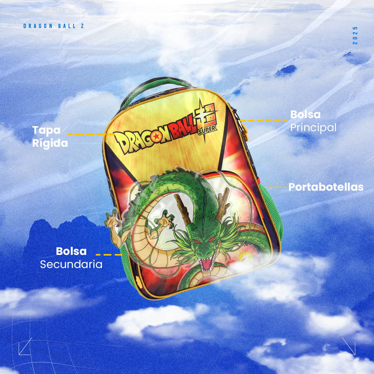 Set Mochila, Lonchera y Estuchera Escolar Dragon Ball Shenlong Legendaria