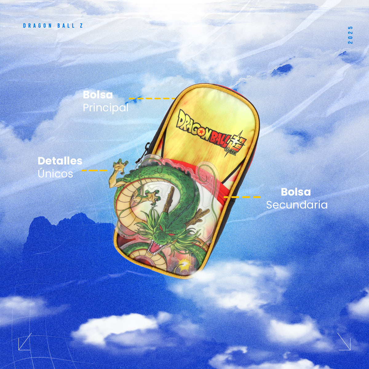 Set Mochila, Lonchera y Estuchera Escolar Dragon Ball Shenlong Legendaria