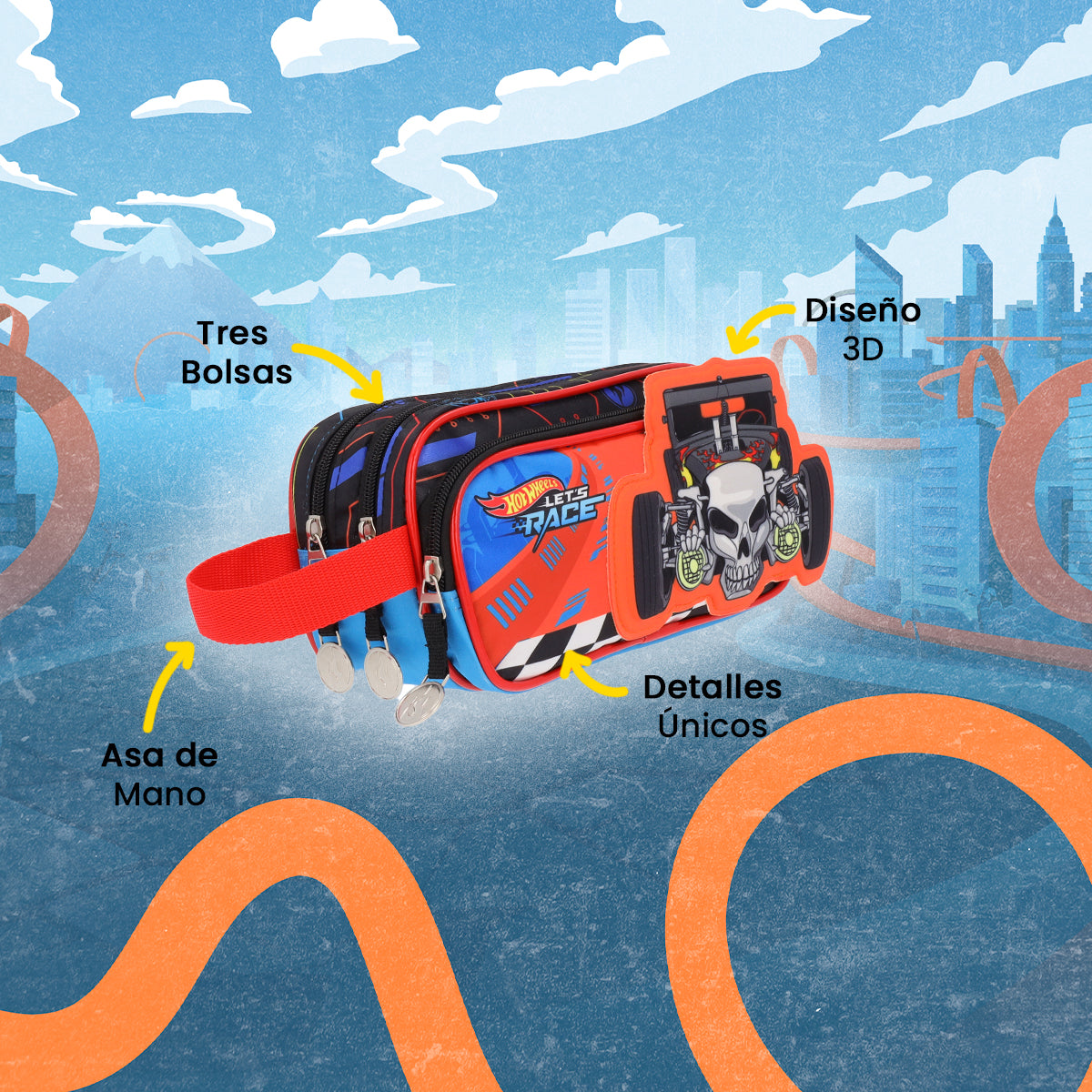 Estuchera Hot Wheels Let's Race