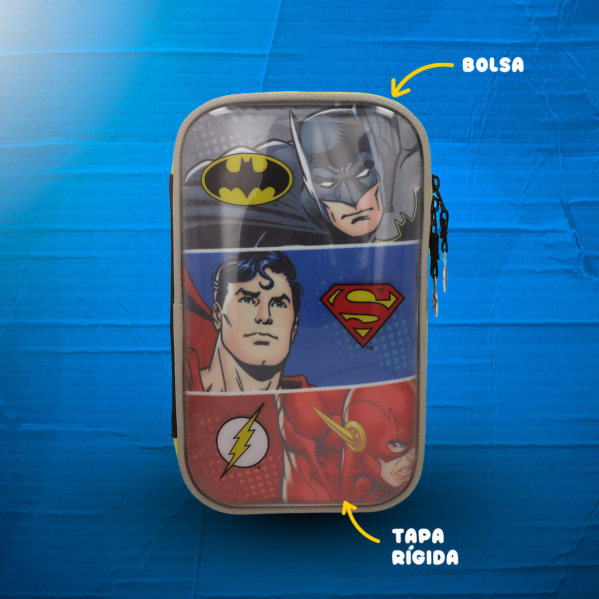 Set Mochila, Lonchera y Estuchera Escolar Justice League