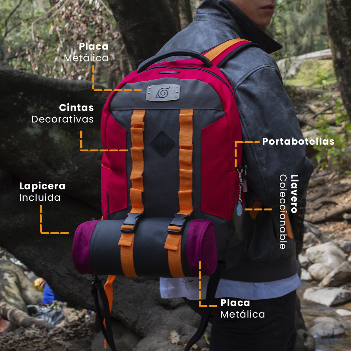 Mochila Naruto Modo Sabio con Lapicera - Edicion Limitada