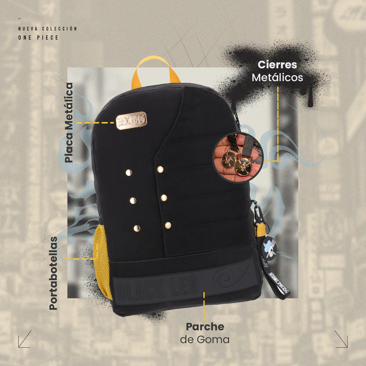 Mochila One Piece Sanji Black Leg