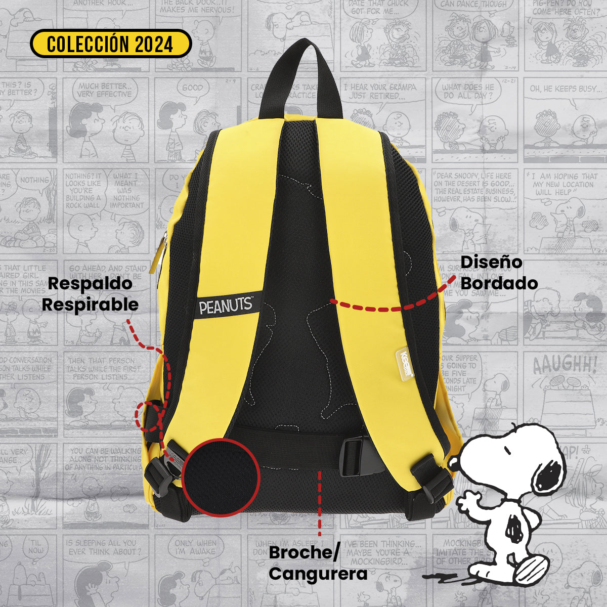 Mochila con cangurera Charlie Brown