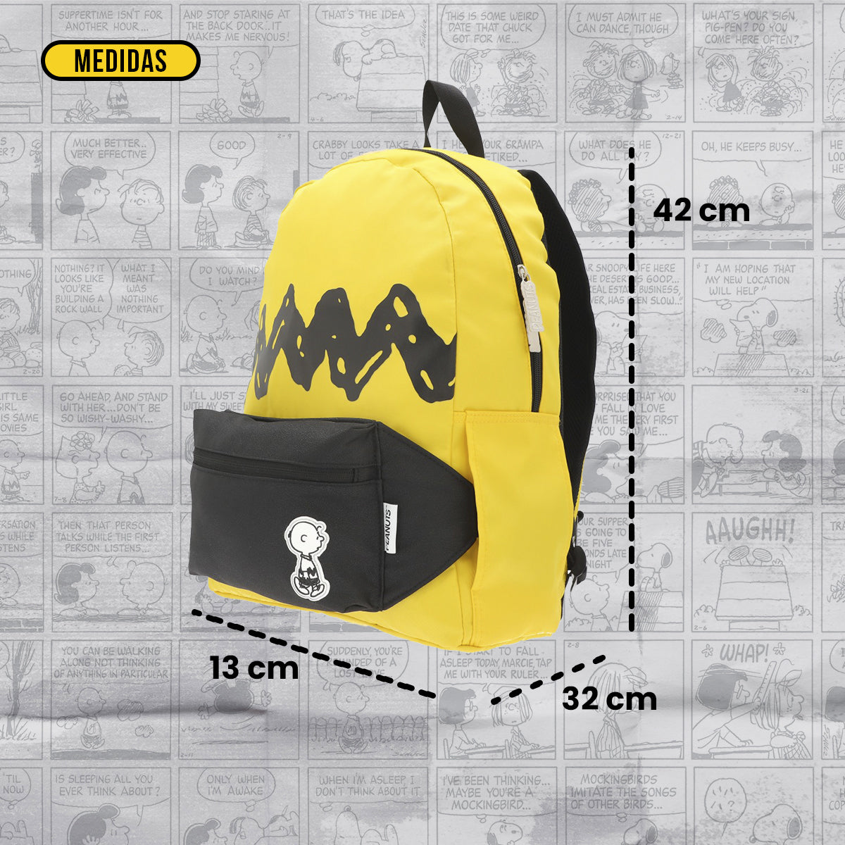 Mochila con cangurera Charlie Brown