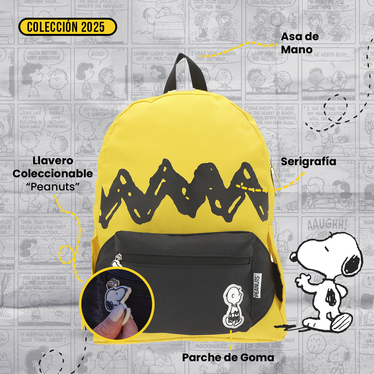 Mochila con cangurera Charlie Brown