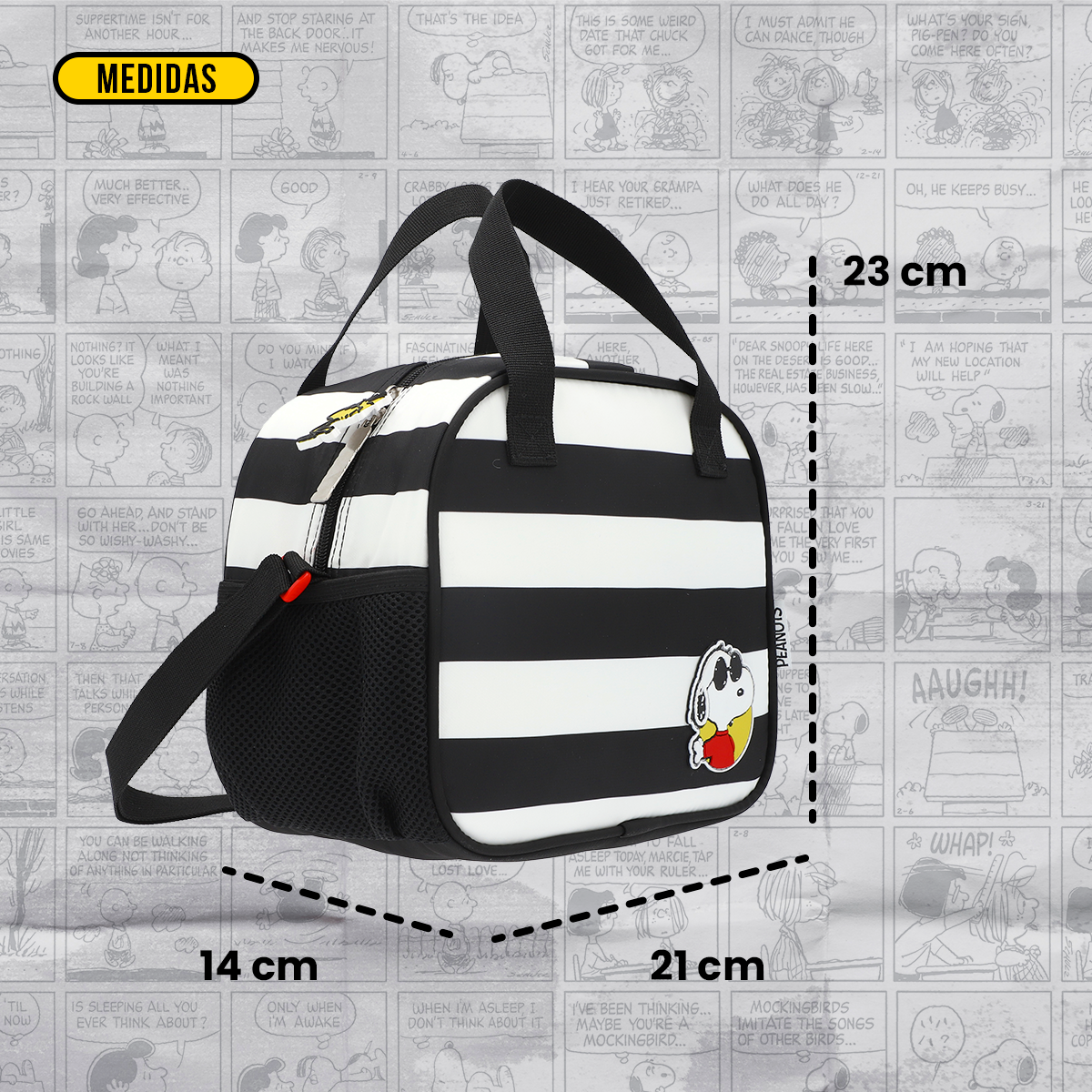 Lonchera Peanuts Snoopy Black and White