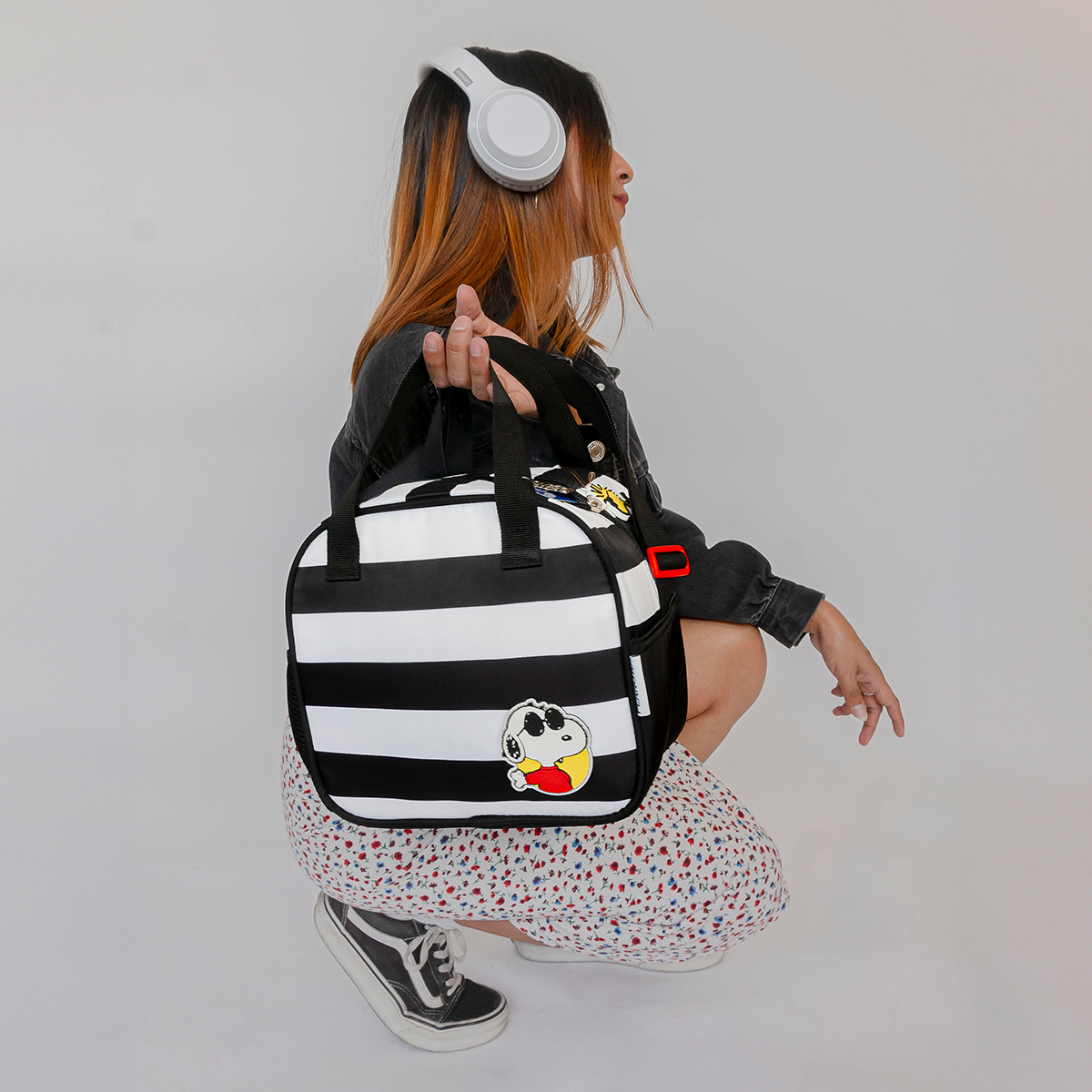 Lonchera Peanuts Snoopy Black and White