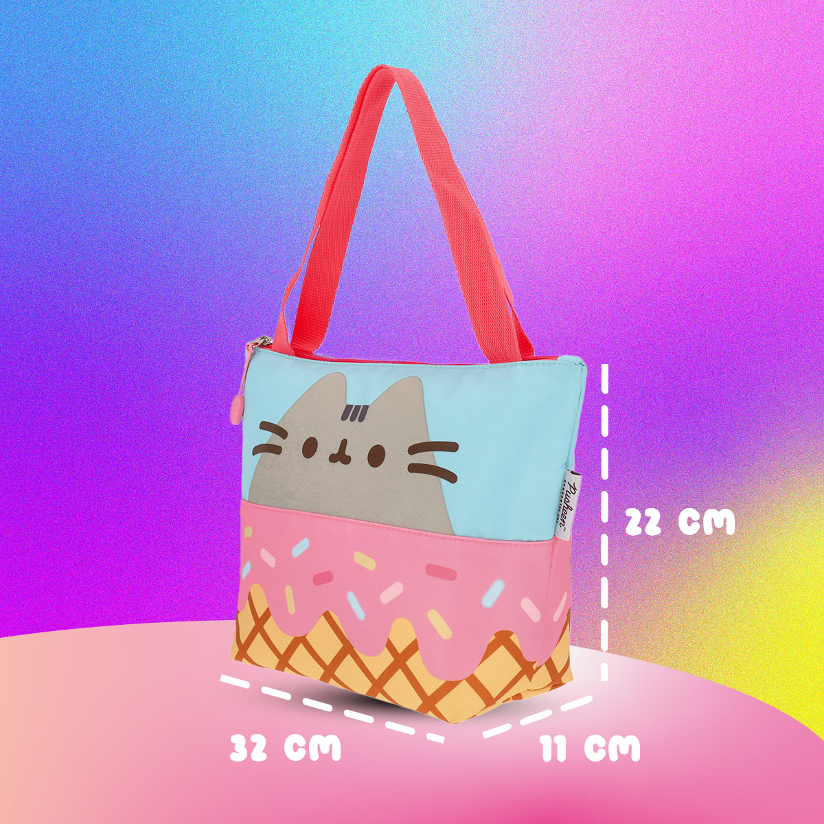 Set Mochila, Lonchera y Estuchera Pusheen Heladero Menta y Fresa