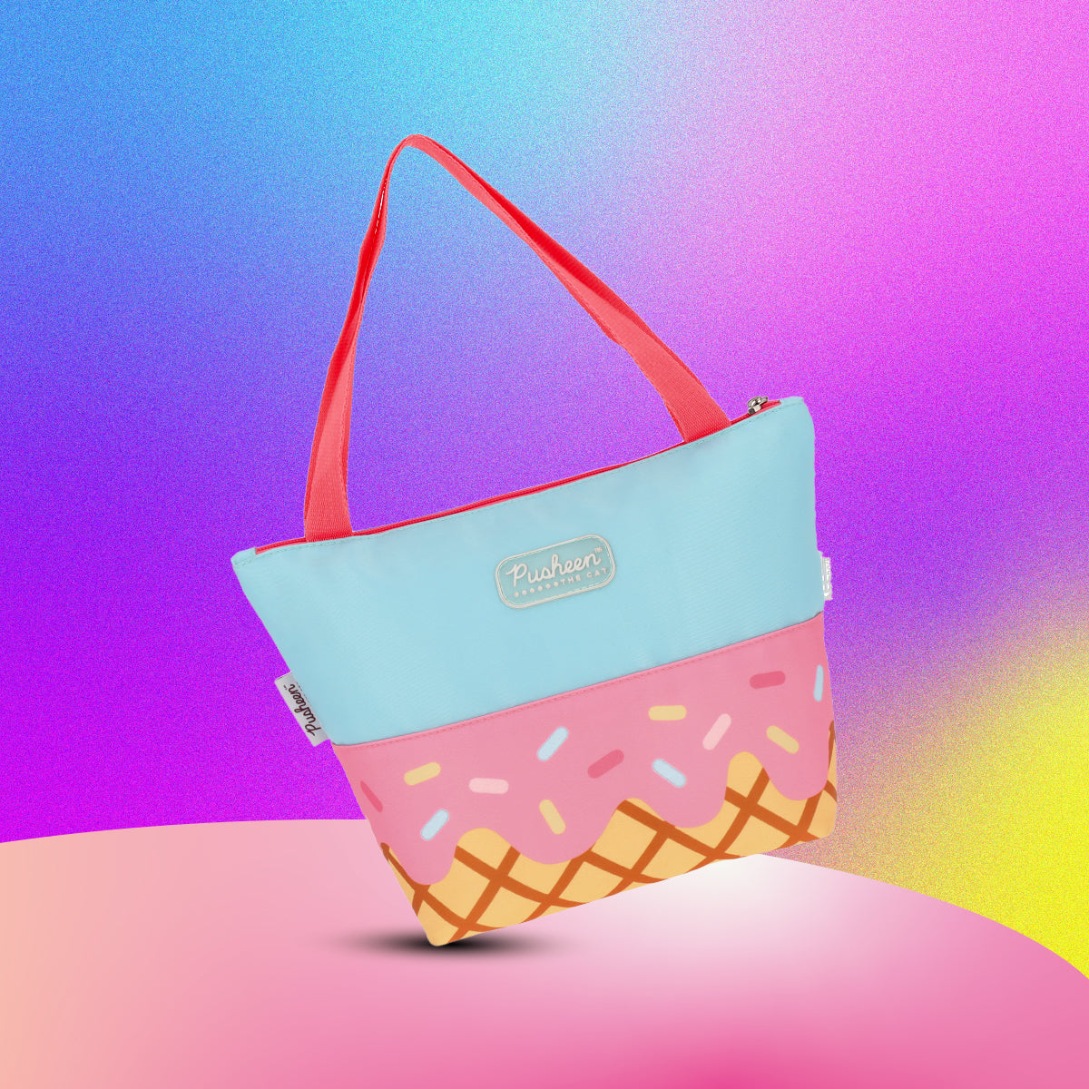 Set Mochila, Lonchera y Estuchera Pusheen Heladero Menta y Fresa