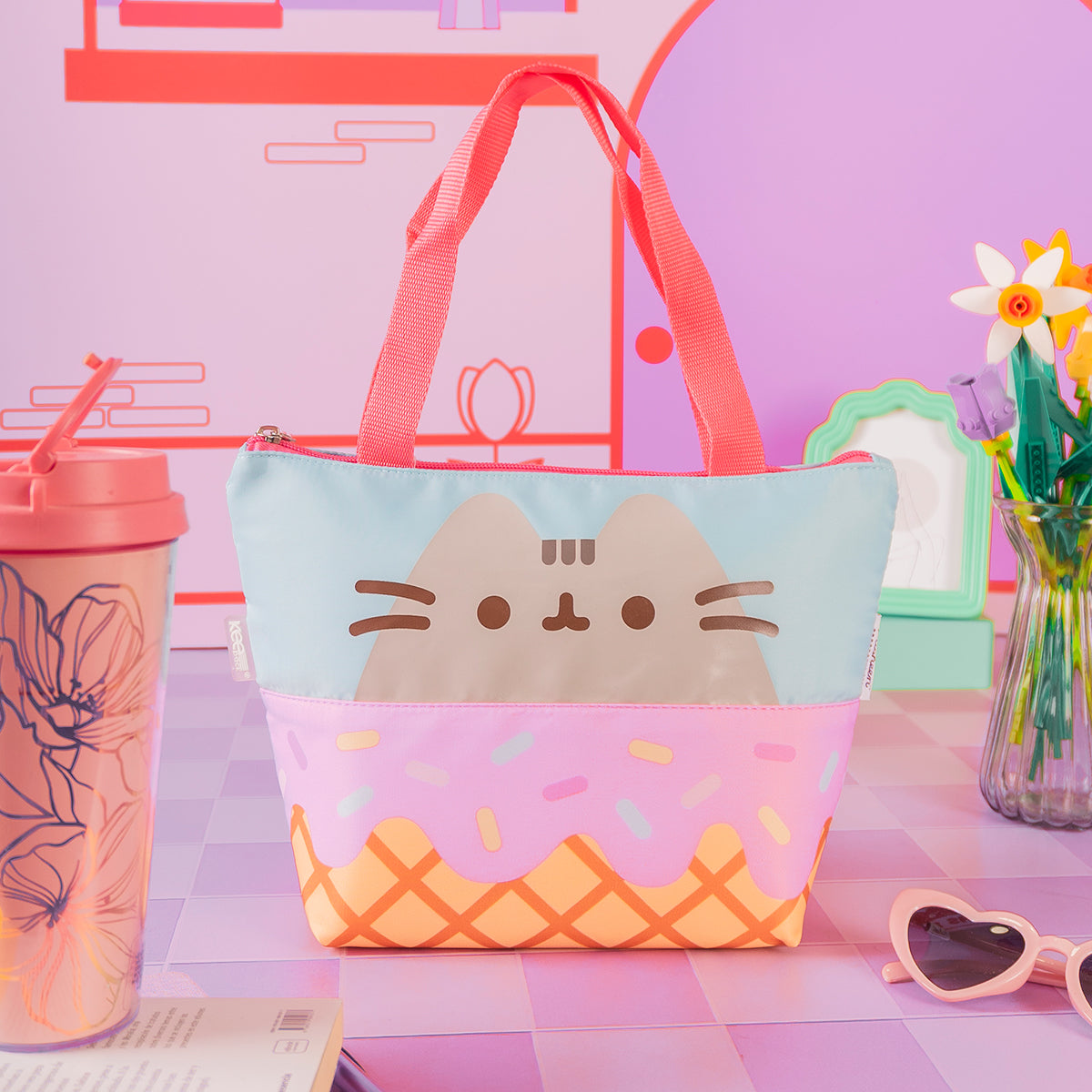 Set Mochila, Lonchera y Estuchera Pusheen Heladero Menta y Fresa