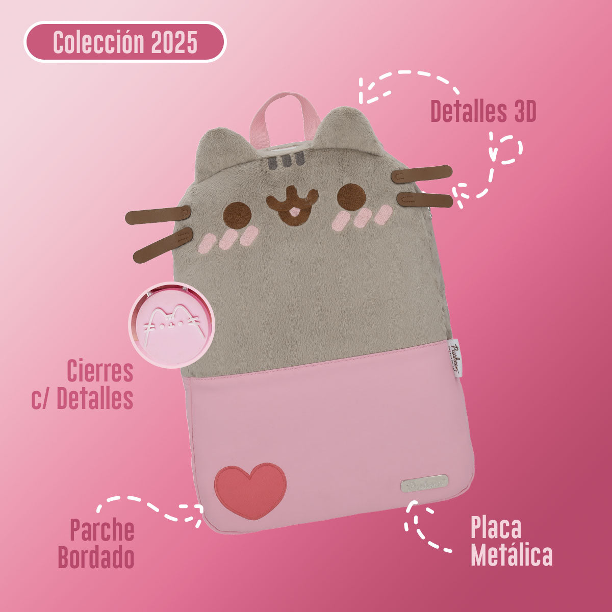 Set Mochila y Estuchera Pusheen Pink Sweet